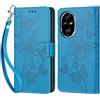 KENHONER Custodia per Honor 200 Pro Cover, Blu Farfalla | Portafoglio in Pelle PU Retro, Antiurto Flip, Slot per Schede, Funzione Stand, Chiusura Magnetica