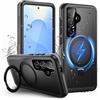 Wusbulk Cover per Samsung S25 IP68 Impermeabile con Supporto Magnetico | 360° Completa Protezione Waterproof Case con Magsafe, Subacquea Antipolvere Antiurto Custodia per Samsung Galaxy S25, Nero