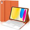 IVEOPPE Tastiera per iPad A16 11 Generazione 11 2025/10 Generazione 2022 10.9 | Cover Keyboard Touchpad Bluetooth Staccabile, Italiano QWERTY, Custodia Tastiera Trackpad con Portapenna, Arancione
