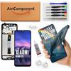 AmComponent - display di ricambio per XIAOMI REDMI 12C 22120RN86 22126RN91Y 22120RN86I schermo + frame LCD vetro touch | Componente di ricambio con luminosità intensa e risposta al tocco reattiva