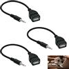 Telaryn 3 cavi USB femmina a jack maschio 3,5 mm, adattatore USB femmina a jack 3,5 mm AUX audio, cavo convertitore USB maschio per riproduzione MP3 Autoradio compatibile con CD DVD con funzione
