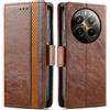 Generico DayQiQiPu Cover per Realme 14 Pro Lite (6,7 Pollici) Custodia in pelle PU con Patchwork Guscio Protettiva Anti-Skimming Custodia Portafoglio Flip Caso Business, Marrone