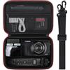 Elonbo Custodia per DJI Osmo Mobile 6 Smartphone Gimbal Stabilizzatore, OM 6 Pieghevole Built-In Estensione Rod 3-Axis Telefono Gimbal Treppiede Borsa di Stoccaggio di Viaggio, Nero+tracolla