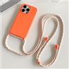 Hadwii Custodia per iPhone 15 Cover con Cordino Antiurto Sottile Morbido Silicone con Laccio Collana Tracolla Regolabile Case per iPhone 15, Arancione