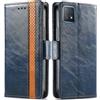 Generico DayQiQiPu Cover per Realme 8/8 Pro (6,4 Pollici) Custodia in pelle PU con Patchwork Guscio Protettiva Anti-Skimming Custodia Portafoglio Flip Caso Business, Blu