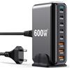 NXPGKEA Caricatore USB C 440 W 8 porte GaN3 stazione di ricarica rapida compatibile con laptop, iPad, iPhone 16/15/14/13/12 Pro Max Caricabatterie rapido Pixel Note MacBook Pro/Air USB C caricabatterie per