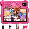 DEERTiME Tablet Bambini 9 Pollici Android 15 Tablet con Gemini Al, 12GB RAM+32GB ROM/TF 2TB,Octa-Core,2.0GHz,5G WiFi6,BT5.0,8+5MP,5000mAh,Widevine L1,Parentale Controllo Tablets con Eva Caso-Rosa