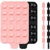 PEUTIER 2pz Bifacciale Supporto per Telefono a Ventosa, Vivavoce Supporto per Telefono in Silicone Presa Adesiva Ventosa Silicone Telefono per iPhone e Android (Nero + Rosa)