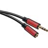 EMOS Cavo Jack Stereo 3.5mm Jack e Femmina (M-Maschio/F Maschio), Cavo AUX 5m Cavo Audio per iPhone, Smartphone, iPad, Tablet, Lettore MP3, Stereo Player, Cuffie, Nero