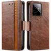 Generico DayQiQiPu Cover per Realme GT 7/7T (6,78 Pollici) Custodia in pelle PU con Patchwork Guscio Protettiva Anti-Skimming Custodia Portafoglio Flip Caso Business, Marrone