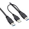 chenyang CY super velocità USB 3.0 cavo di alimentazione Y due A maschio a USB maschio per Hard Disk esterno
