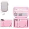 RAIALL Custodia per fotocamera digitale Canon PowerShot G7X Mark III, 1* custodia rigida da trasporto + 1* custodia protettiva morbida in silicone, Gomma rosa+Rosa