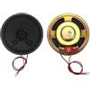 QUARKZMAN 2 Pz Altoparlante Piccolo 8 Ohm 1W Ø57mm Guscio Metallico Rotondo | Magnete, Mini Altoparlante, Con Filo Terminale 100mm Micro Interno, Per DVD, EVD, Mini Impianto