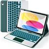 SOPPY Custodia con tastiera Bluetooth retroilluminata con touchpad per iPad di 11a generazione (A16) 11 2025, iPad 10a generazione 11 2022, retroilluminazione a 7 colori, custodia protettiva