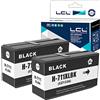 LCL Cartucce d'inchiostro Compatibile 711XL 711 XL CZ129A CZ133A 80ML High Yield (2 Nero) Sostituzione per HP Designjet T120 24 T120 610 T520 24 T520 36 T520 610 T520 914 T125 24 T530 T130 T525
