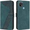 OKZone Cover per OPPO A15/OPPO A15S/A35, Custodia in PU Pelle per OPPO A15/OPPO A15S/A35, Custodia a Libro Protettiva Folio Portafoglio con Magnetica e Slot per Carte Wallet Case Flip Cover (Verde)