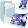 Lemxiee Cover per Samsung Galaxy Tab S10 FE+ & S10 FE Plus 13.1 Case per supporto rotante & Slot per penna Custodia in pelle PU + Acrilico trasparente