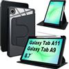 Lemxiee Cover per Samsung Galaxy Tab A11 & A9 Case Custodia in pelle PU + Acrilico trasparente per supporto rotante & Slot per penna
