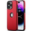 AIOVETEAB Cover Compatibile con iPhone 14 Pro Max,PU Pelle Premium Custodia Slim Sottile Retrò Business Flessibile Antigraffio Case Posteriore Protettiva Per iPhone 14 Pro Max (Rosso)