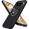 AIOVETEAB Cover per Google Pixel 9 Pro XL, Custodia Antiurto Militare Supporto Anello Robusta TPU Silicone Bumper Case Custodie per Pixel 9 Pro XL, Nero