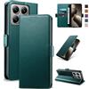 Yunubeyii Cover Libro per Xiaomi 14T 5G - [Blocco RFID] Luxury PU Leather Portafoglio Card Holder Magnetic Phone Custodia con Kickstand, Cover Protettiva Antiurto, Verde