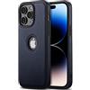 AIOVETEAB Cover Compatibile con iPhone 14 Pro,PU Pelle Premium Custodia Slim Sottile Retrò Business Flessibile Antigraffio Case Posteriore Protettiva Per iPhone 14 Pro (Blu)