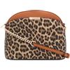 FashionPuzzle Borsa a tracolla piccola a cupola con stampa leopardata e cinturino a catena