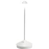 Zafferano Pina Pro, Lampada LED Ricaricabile Da Tavolo Senza Fili, Dimmer Touch 2700K, IP54 Uso Interno/Esterno, Base Di Ricarica A Contatto, Batteria Lunga Durata, Corpo In Alluminio H29cm - Bianco