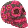 Nemesis Now - Statuetta a forma di teschio, motivo floreale, 15 cm, colore: Rosso