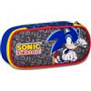 Seven Portapenne Scuola Round Plus Sonic, Blu, Ampio Scomparto interno, Piano portamatite, Divisorio con elastici, Taschino con zip, Accessori Zaino, Scuola elementare e media, Bambino
