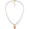VLNET® | Vestopazzo collana a catena o filo con pesciolino in ceramica | Ciondolo a forma di pesce | ottone riciclato nickel tested | lavorazione artigianale (PESCE RIGA ARANCIO FILO)