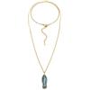 VLNET® | Vestopazzo collana a catena o filo con pesciolino in ceramica | Ciondolo a forma di pesce | ottone riciclato nickel tested | lavorazione artigianale (PESCE RIGHE TURCHESE CON CATENA)