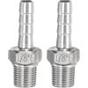 QUARKZMAN 2 Pz Raccordo Portagomma 6mm x PT 1/8 Maschio Acciaio Inox | Raccordo Acciaio Inox Filettatura Connettore Adattatore per Acqua Carburante
