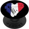 France Love Heart Flag Tees Bandiera Francia Love Heart PopSockets PopGrip Adesivo