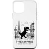 Bahaa's Tee Custodia per iPhone 12 mini I Love Paris, Pixel Dinosaur in Paris Retro City Adventure