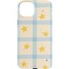 Checkerboard Aesthetic Gifts Custodia per iPhone 15 Plus Scacchiera a scacchi azzurri con stelle quadrate