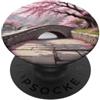 Japanese Aesthetic Styles Gifts Albero di Sakura rosa con ponte in fiore di ciliegio giapponese PopSockets PopGrip Adesivo