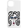 Bahaa's Tee Custodia per iPhone 14 Plus Abstract Modern Woman Face Eyes Art Illustration Graphic