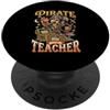 Spooky Halloween Teacher Educator Fall A Pirate Pre K Insegnante Parrot Spooky Halloween Costume Bambini PopSockets PopGrip Adesivo