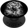 Artistic Wilderness Cervo in esecuzione Ritratto Stile disegno artistico Nero Bianco PopSockets PopGrip Adesivo