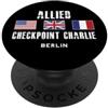 World War 2 Security Crossing USA UK Checkpoint Charlie Guerra Fredda Muro di Berlino Germania Est Francia PopSockets PopGrip Adesivo