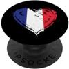 Love Heart France Flag Tees Love Heart Bandiera Francia PopSockets PopGrip Adesivo