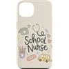 School Nurse Care Custodia per iPhone 13 Carino Scuola Infermiera Pastello Campus Ufficio