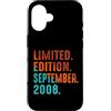 September 2008 Retro Vintage Year 2008 G Custodia per iPhone 16 Edizione Limitata Settembre 2008 Compleanno