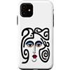 Bahaa's Tee Custodia per iPhone 11 Abstract Modern Woman Face Eyes Art Illustration Graphic