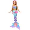 Barbie - Sirena Magia Floreale, bambola dai capelli biondi con coda sfumata e fa