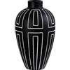 Olly & Rose Vaso color crema con linee nere, 20 x 20 x 34,5 cm