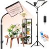 zenlavia Lampada a LED a spettro completo con supporto regolabile da 16 a 63", a doppia testa 984 LED, con timer e 10 luminosità, luce per piante, per fiori, verdure, bonsai e piante da interno, collo di cigno