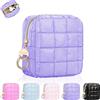 Playexen Porta Trucchi Piccola Trousse da Borsetta Ragazza Pochette Donna Trucco Mini Beauty Case da Viaggio Portatile Portamonete in PU con Cotone Impermeabile Donna Amica Compleanno Natale 13*5*13cm(Viola)