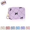 Playexen Mini Pochette Donna Trucchi Piccola Trousse da Borsetta Ragazza Beauty Case da Viaggio per Rossetti Organizer Borse da Cosmetic Portatile Portamonete per Amica Compleanno(Viola-farfalla)